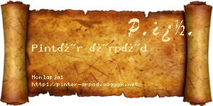 Pintér Árpád névjegykártya