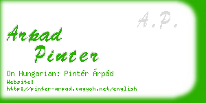 arpad pinter business card