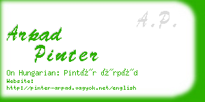 arpad pinter business card